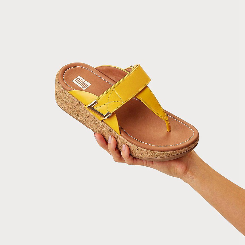 Fitflop Womens Sandals - Remi Adjustable Toe-post - Yellow - 789-FJLPTD